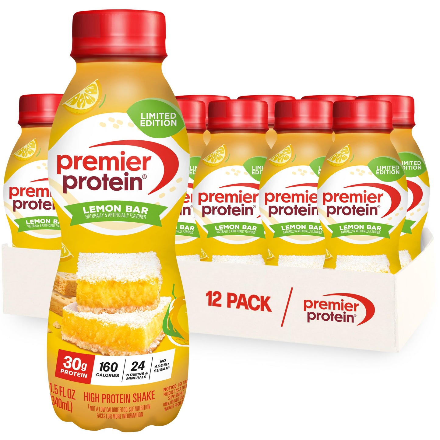 Premier Protein 30g High Protein Shake, Vanilla, 12 Pack | 160 Calories, 24 Vitamins & Minerals, No Added Sugar, Supports Muscle Health, Gluten-Free, 11.5 oz