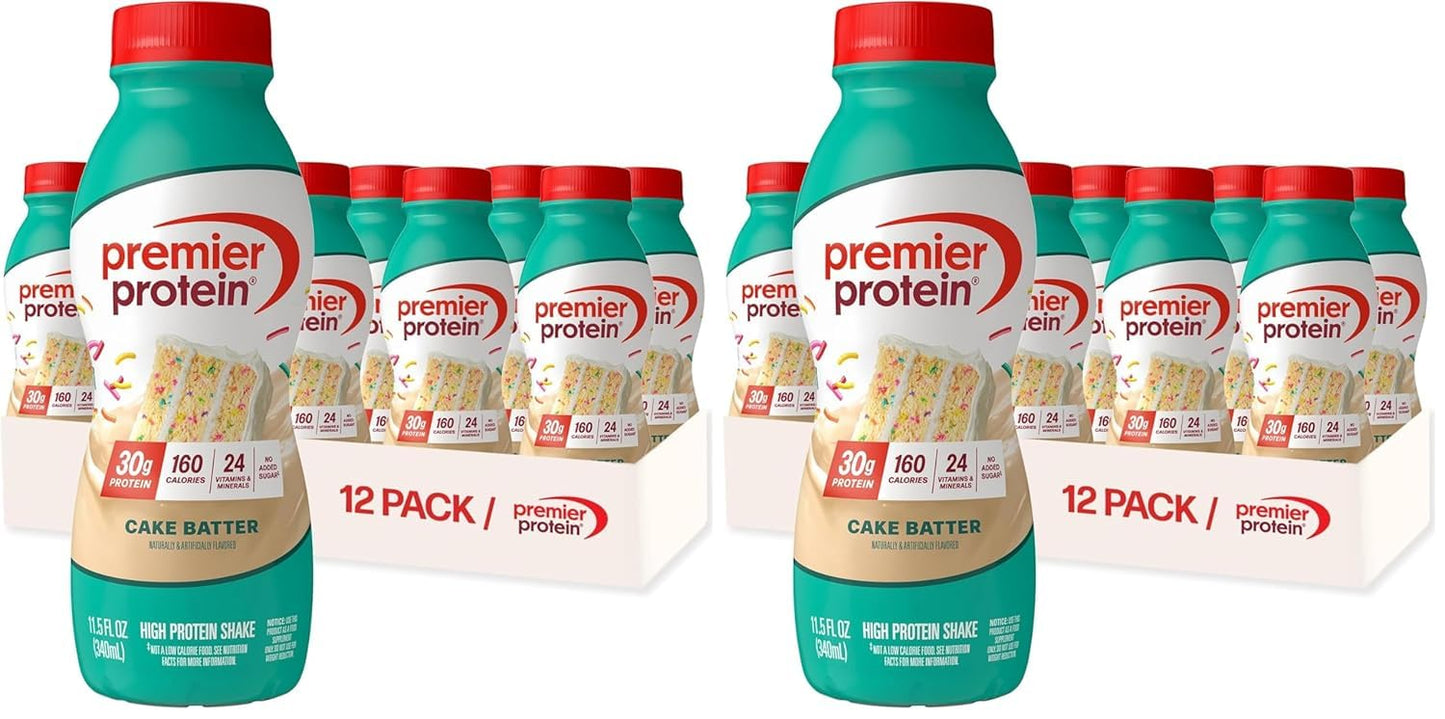 Premier Protein 30g High Protein Shake, Vanilla, 12 Pack | 160 Calories, 24 Vitamins & Minerals, No Added Sugar, Supports Muscle Health, Gluten-Free, 11.5 oz