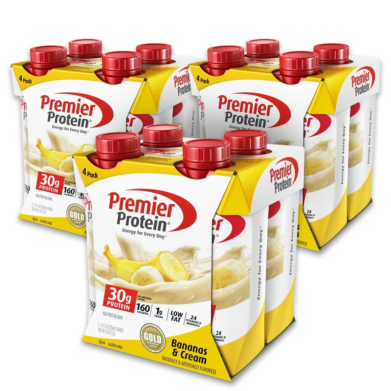 Premier Protein 30g High Protein Shake, Vanilla, 12 Pack | 160 Calories, 24 Vitamins & Minerals, No Added Sugar, Supports Muscle Health, Gluten-Free, 11 oz