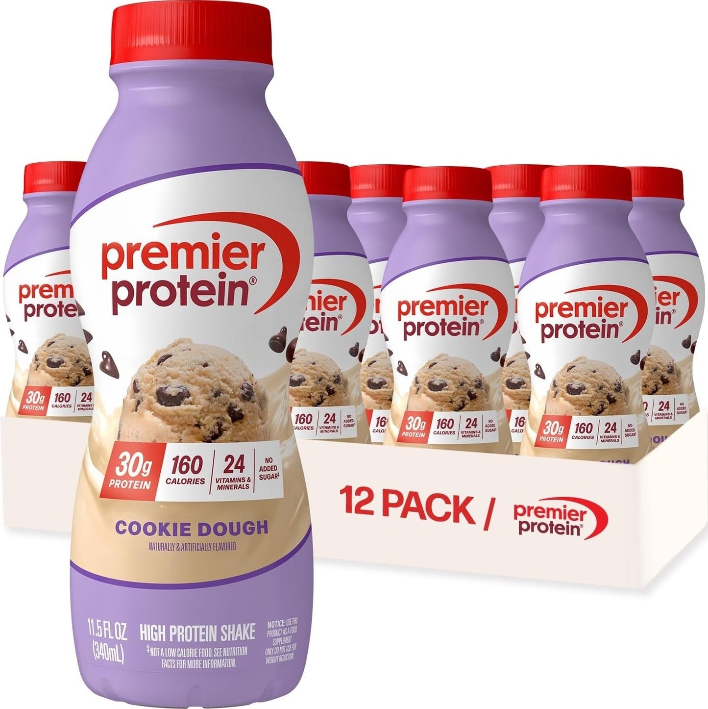 Premier Protein 30g High Protein Shake, Vanilla, 12 Pack | 160 Calories, 24 Vitamins & Minerals, No Added Sugar, Supports Muscle Health, Gluten-Free, 11.5 oz
