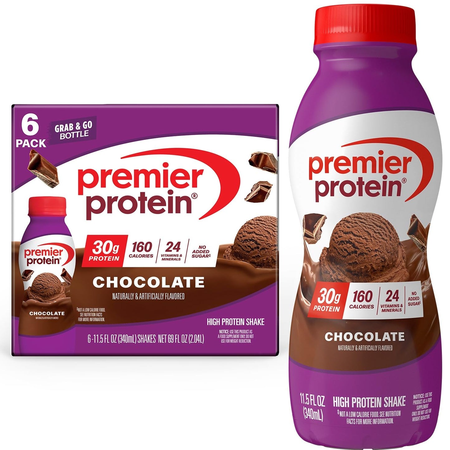 Premier Protein 30g High Protein Shake, Vanilla, 12 Pack | 160 Calories, 24 Vitamins & Minerals, No Added Sugar, Supports Muscle Health, Gluten-Free, 11.5 oz