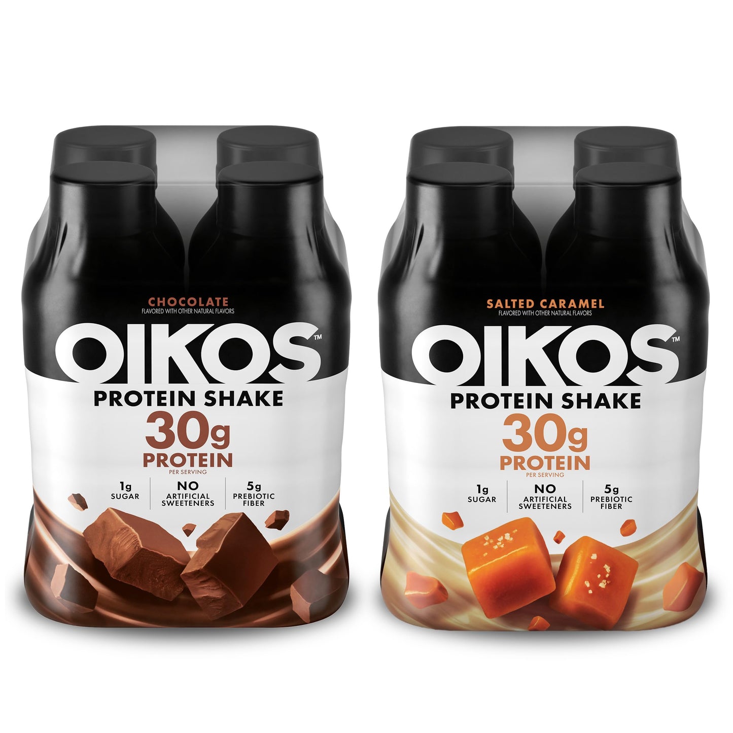 Oikos Protein Shake, Vanilla, 30g High Protein Drinks, Shelf Stable, Ready to Drink, 5g Prebiotic Fiber, 12 fl oz Bottle (Pack of 24)