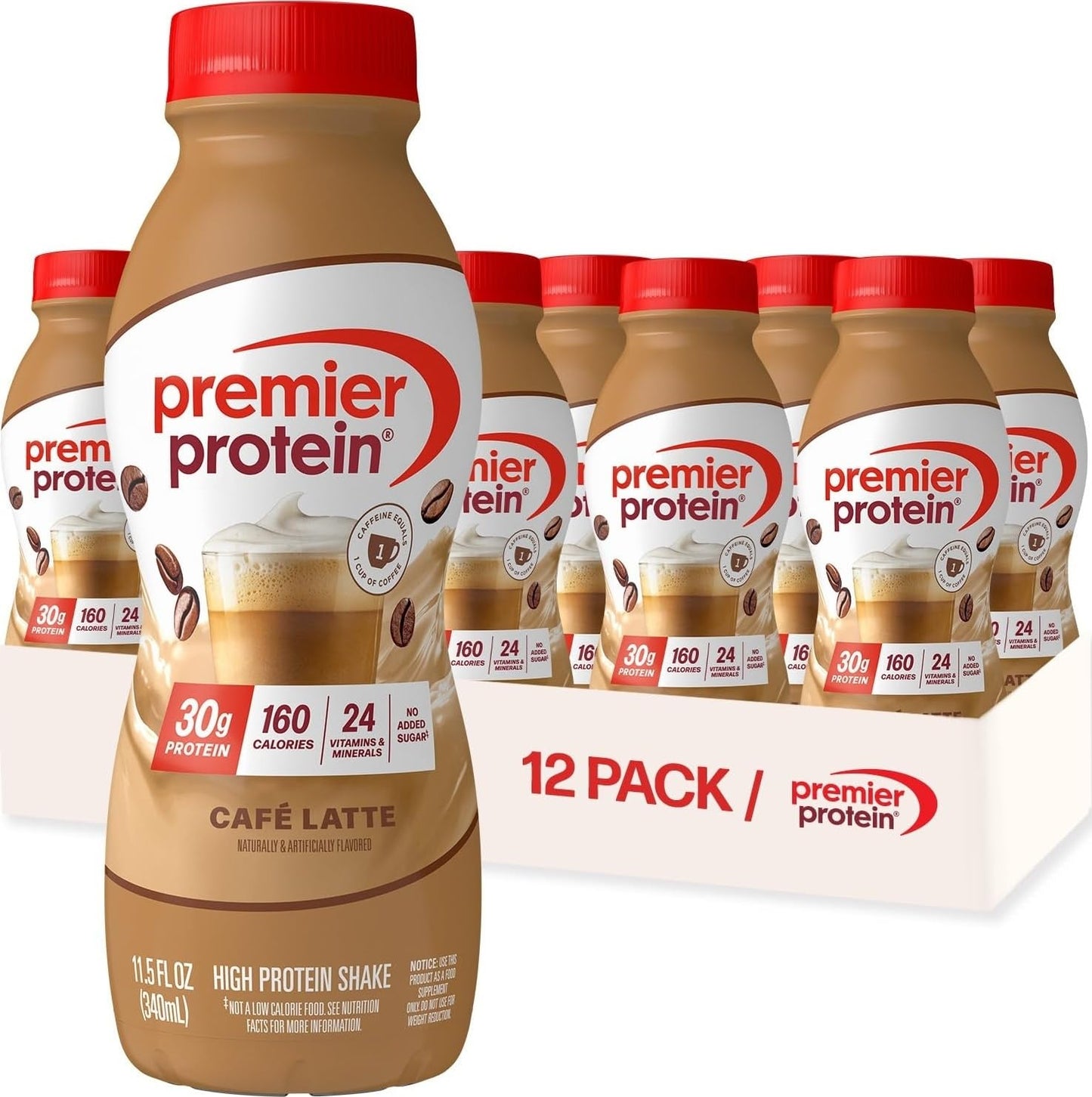 Premier Protein 30g High Protein Shake, Vanilla, 12 Pack | 160 Calories, 24 Vitamins & Minerals, No Added Sugar, Supports Muscle Health, Gluten-Free, 11.5 oz