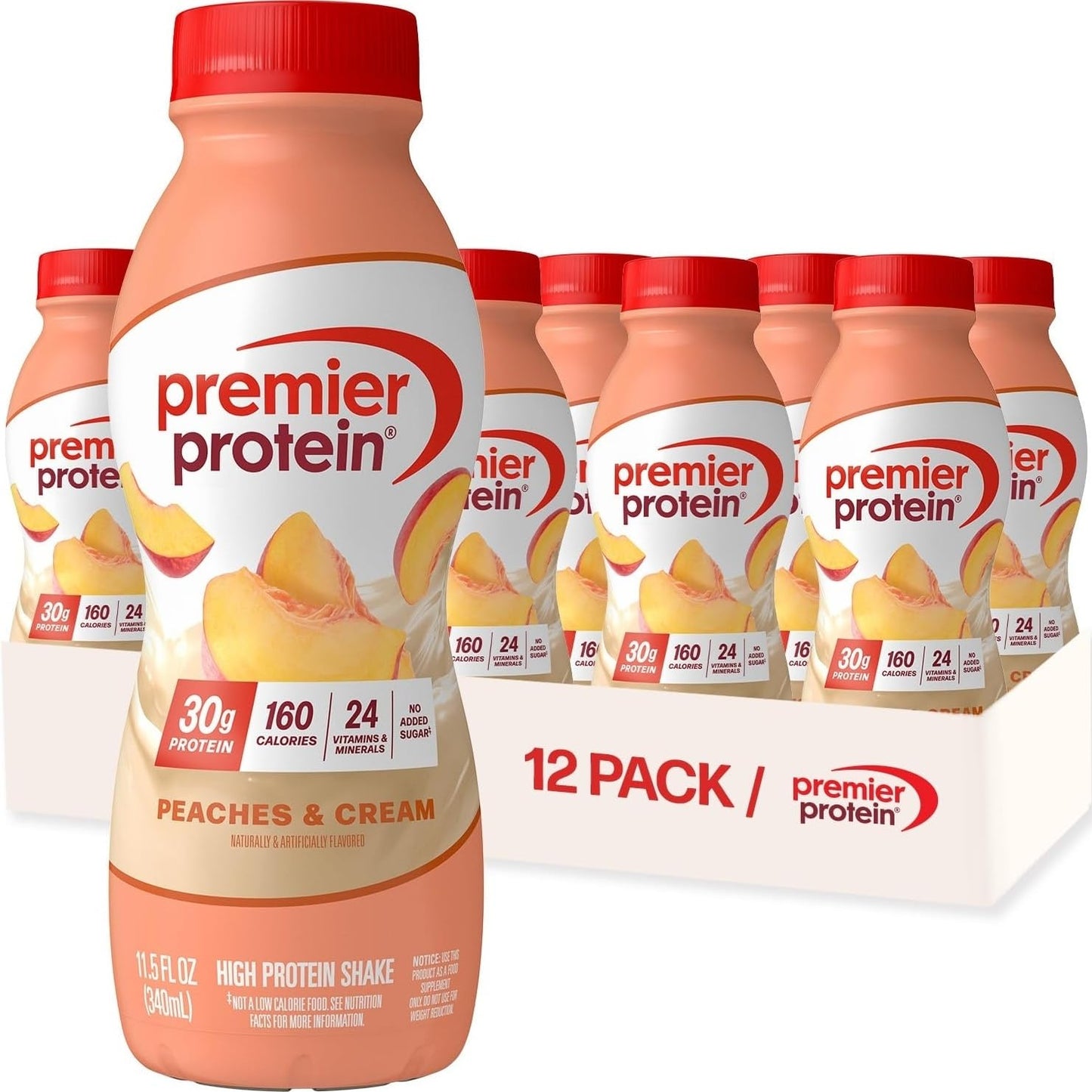 Premier Protein 30g High Protein Shake, Vanilla, 12 Pack | 160 Calories, 24 Vitamins & Minerals, No Added Sugar, Supports Muscle Health, Gluten-Free, 11.5 oz