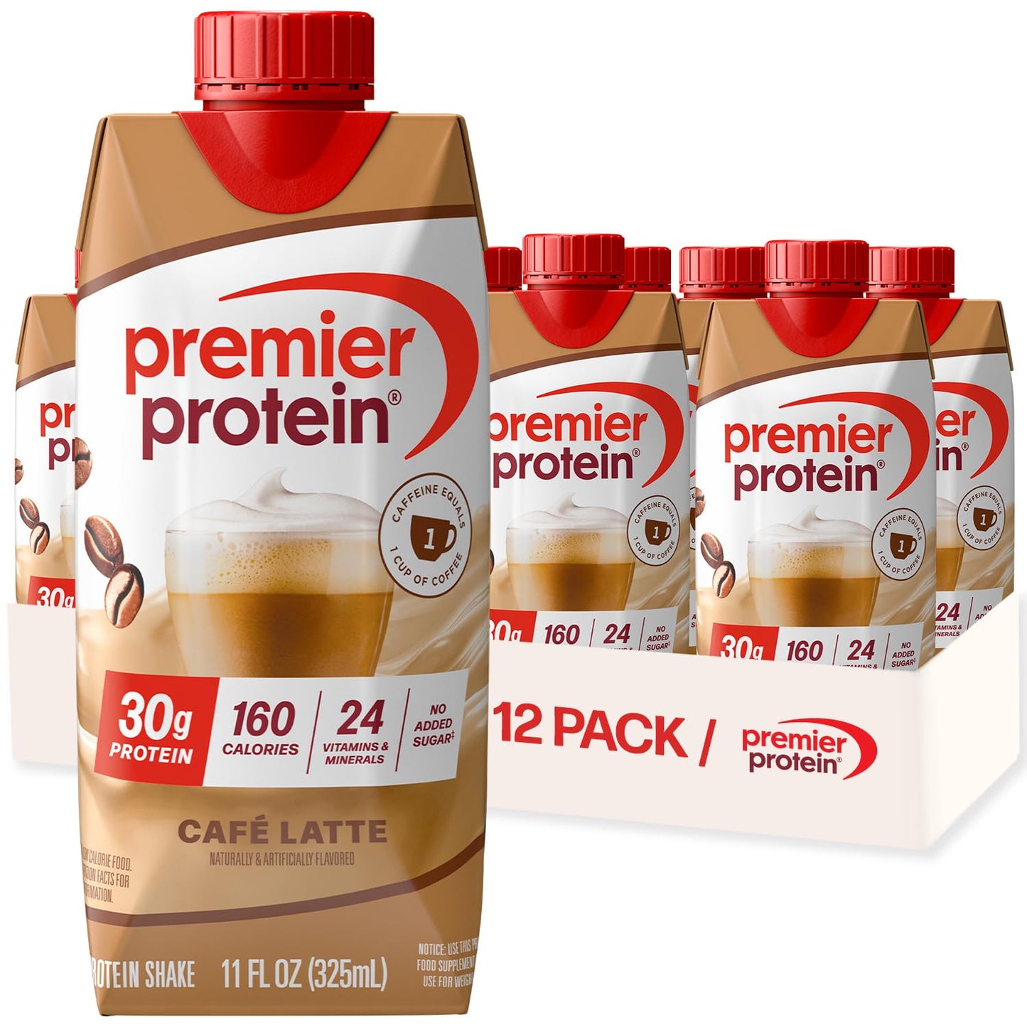 Premier Protein 30g High Protein Shake, Vanilla, 12 Pack | 160 Calories, 24 Vitamins & Minerals, No Added Sugar, Supports Muscle Health, Gluten-Free, 11 oz