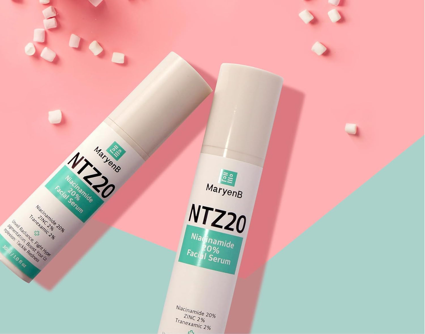 20% Niacinamide + 2% Tranexamic Acid + Zinc PCA Face Serum for Uneven Tone, Pores & Blemish-Prone Skin, Hydrating Facial Serum with Aloe, Green Tea, Hyaluronic Acid, 2 Fl Oz (60ml)
