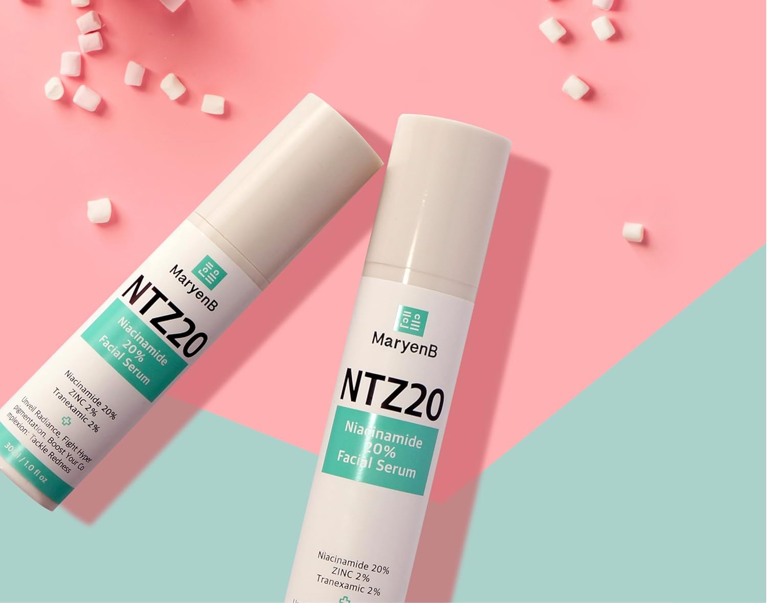 20% Niacinamide + 2% Tranexamic Acid + Zinc PCA Face Serum for Uneven Tone, Pores & Blemish-Prone Skin, Hydrating Facial Serum with Aloe, Green Tea, Hyaluronic Acid, 2 Fl Oz (60ml)