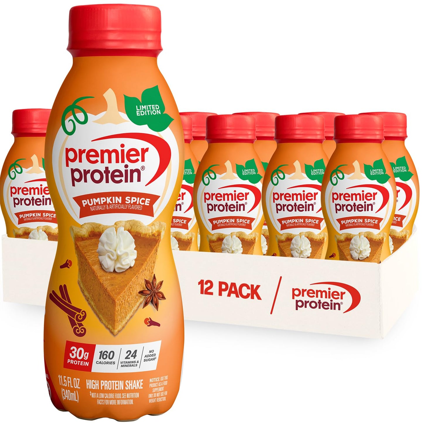 Premier Protein 30g High Protein Shake, Vanilla, 12 Pack | 160 Calories, 24 Vitamins & Minerals, No Added Sugar, Supports Muscle Health, Gluten-Free, 11.5 oz
