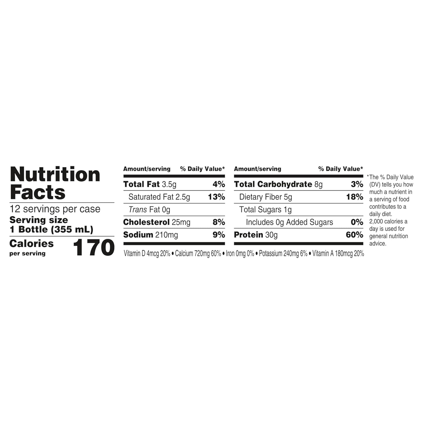 Oikos Protein Shake, Vanilla, 30g High Protein Drinks, Shelf Stable, Ready to Drink, 5g Prebiotic Fiber, 12 fl oz Bottle (Pack of 24)