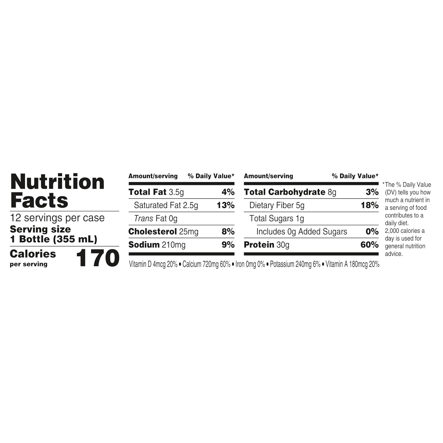 Oikos Protein Shake, Vanilla, 30g High Protein Drinks, Shelf Stable, Ready to Drink, 5g Prebiotic Fiber, 12 fl oz Bottle (Pack of 24)