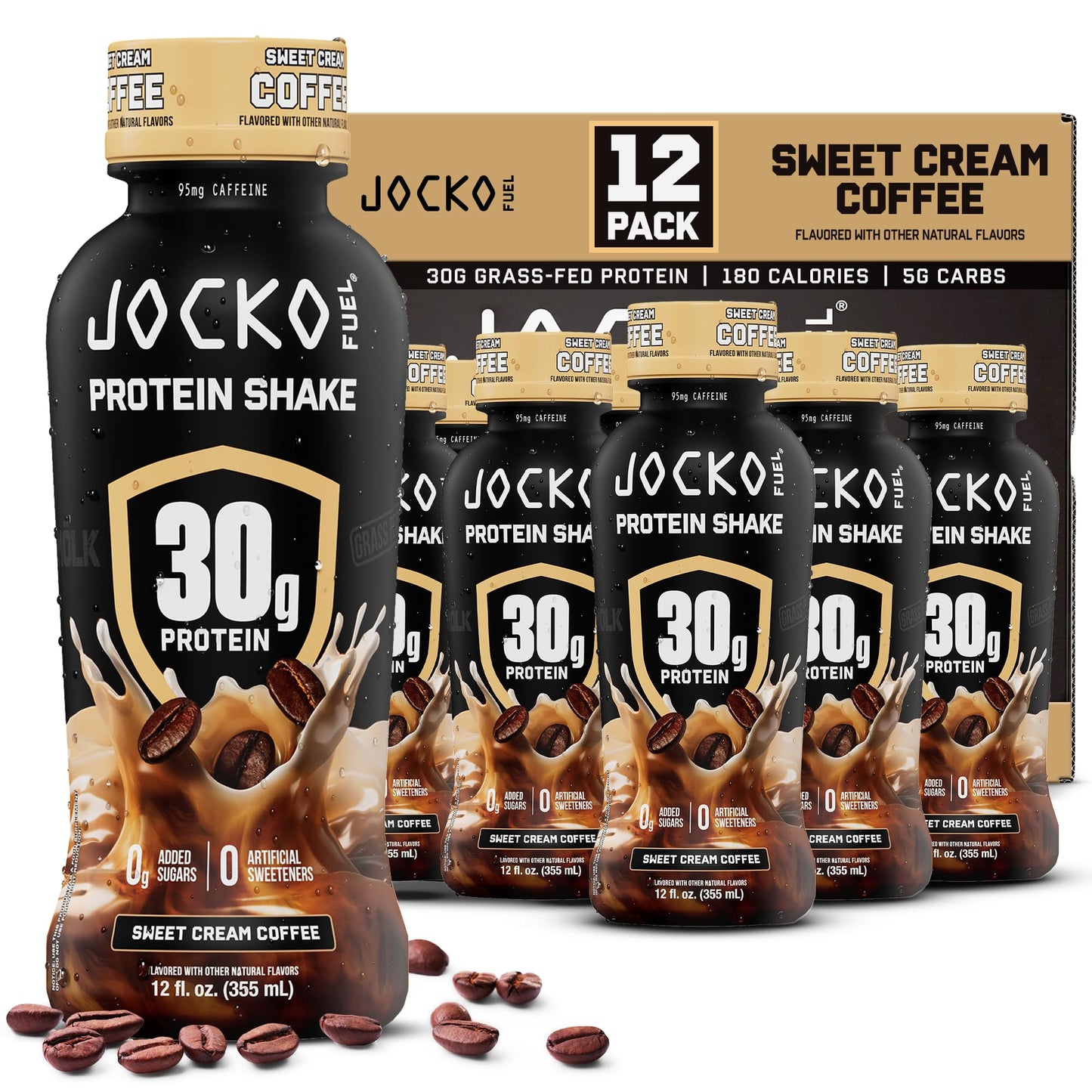 Jocko Mölk 30g Grass Fed Protein Shakes – No Added Sugar Protein Drinks KETO Friendly - Ready to Drink 12 FL Oz (Pack of 12) Fruity Cereal