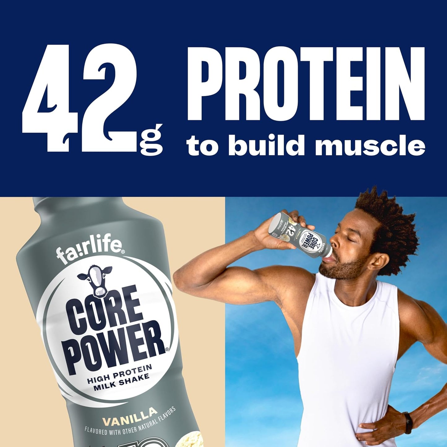 Core Power Elite High Protein Shake, Vanilla, 42g Bottle, 14oz, 12 Pack