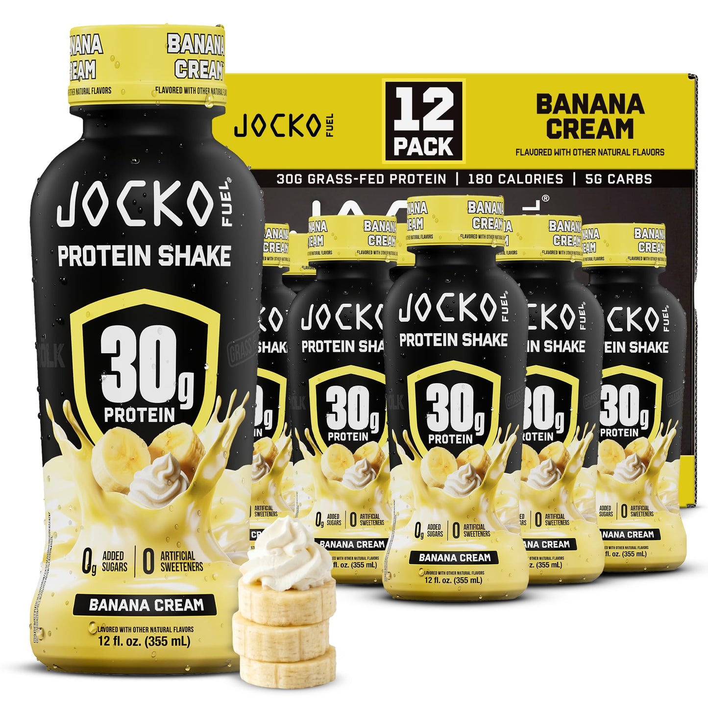 Jocko Mölk 30g Grass Fed Protein Shakes – No Added Sugar Protein Drinks KETO Friendly - Ready to Drink 12 FL Oz (Pack of 12) Fruity Cereal