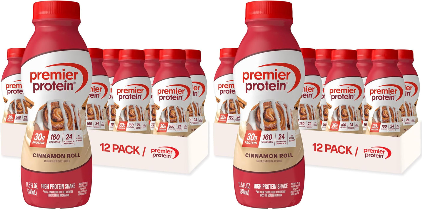 Premier Protein 30g High Protein Shake, Vanilla, 12 Pack | 160 Calories, 24 Vitamins & Minerals, No Added Sugar, Supports Muscle Health, Gluten-Free, 11.5 oz