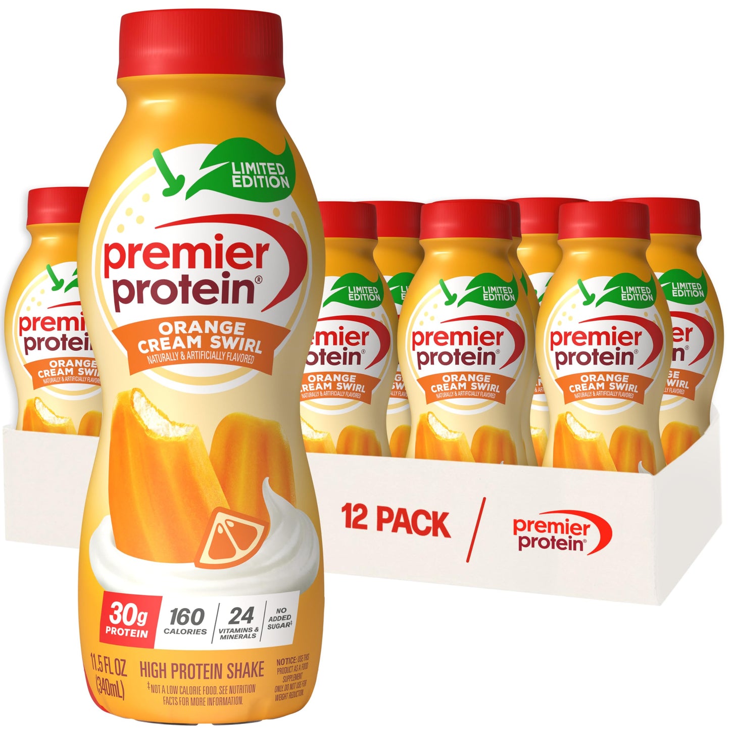 Premier Protein 30g High Protein Shake, Vanilla, 12 Pack | 160 Calories, 24 Vitamins & Minerals, No Added Sugar, Supports Muscle Health, Gluten-Free, 11.5 oz